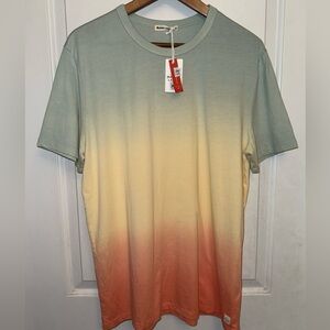 Marine Layer NWT Signature Crew Tee in Coral, Sage and Sunscape Ombre
